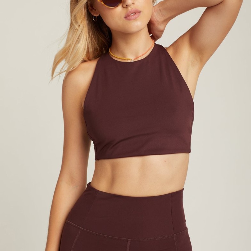 Girlfriend Collective Topanga Bra in Cocoa